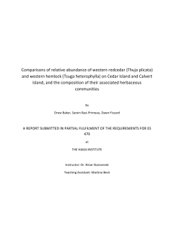 Comparisons of relative abundance of western redcedar (Thuja
