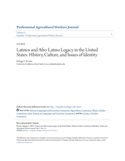 Latinos and Afro-Latino Legacy in the United States: HIstory, Culture