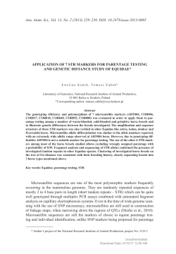 Application of 7 STR markers for parentage testing and genetic