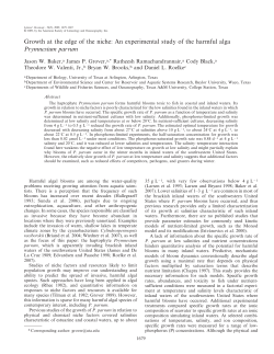 Baker, Jason W., et al. Growth at the edge of the niche: An
