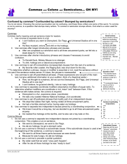 Commas and Colons and Semicolons… OH MY!