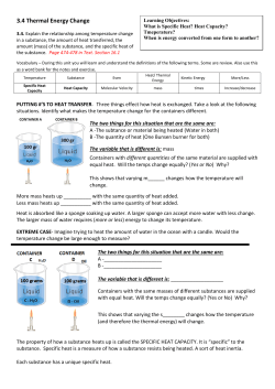 3.4 Thermal Energy Change