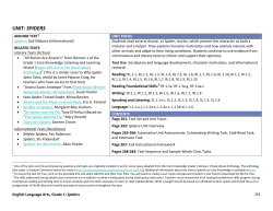 ELA Grade 1 - Spiders 1.0 Unit