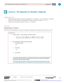 Lesson 5: The Opposite of a Number`s Opposite