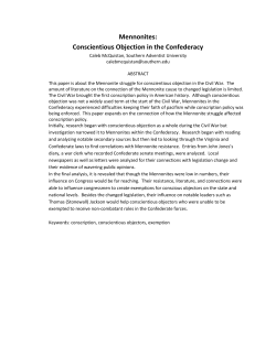Mennonites: Conscientious Objection in the Confederacy