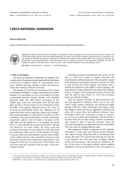 CZECH NATIONAL HUMANISM
