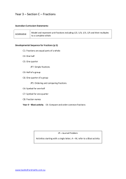 Developmental sequence for fractions for year 3 - Back-to