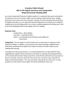 Cranston Public Schools 029 12 AP English Literature
