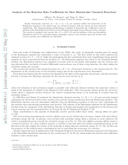 Analysis of the Reaction Rate Coefficients for Slow Bimolecular