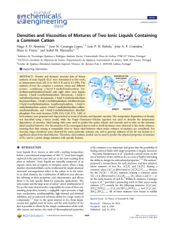 Densities and Viscosities of Mixtures of Two Ionic