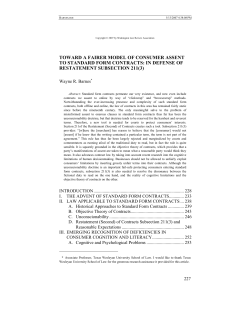 Toward a Fairer Model of Consumer Assent to Standard Form