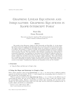 Graphing Linear Equations and Inequalities