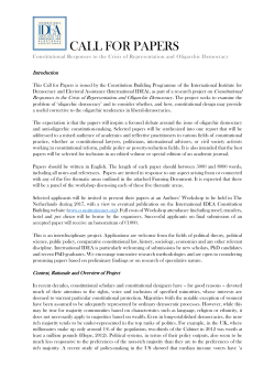 Oligarchic Democracy Call for Papers