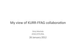 My view of KURR‐FFAG collabora"on