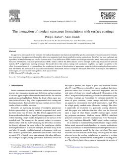 The interaction of modern sunscreen formulations with surface