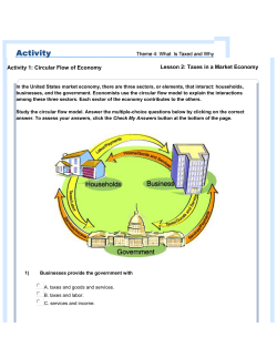 Activity 1: Circular Flow of Economy Lesson 2: Taxes in a Market
