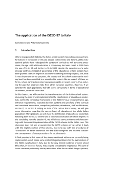 The application of the ISCED-97 to Italy