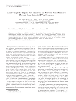 Electromagnetic signals are produced by aqueous nanostructures