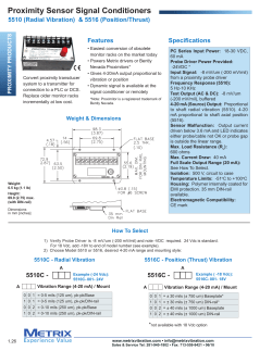Proximity Sensor Signal Conditioners