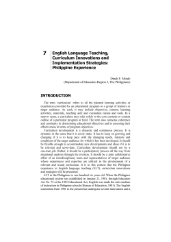 7 English Language Teaching, Curriculum Innovations
