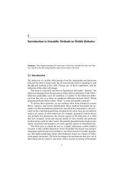 2 Introduction to Scientific Methods in Mobile Robotics