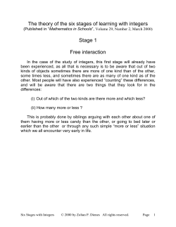Six Stages with Integers - Zoltan Dienes` Web Site