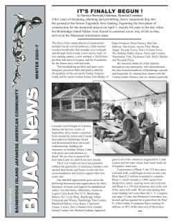 it`s finally begun - Bainbridge Island Japanese American Community
