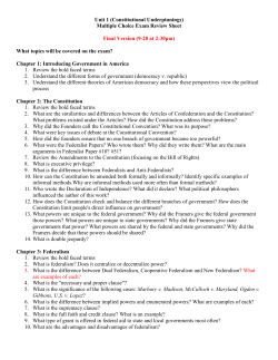 Unit 1 (Constitutional Underpinnings) Multiple Choice Exam Review