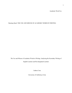 The Use and Misuse of Academic Words in Writing