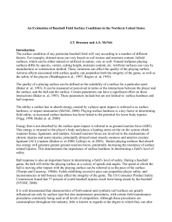 An Evaluation of Baseball Field Surface Conditions in the Northern