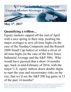May 1 , 2017 Quantifying a trillion&hellip; Equity markets capped off the