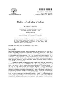 Studies on Acetylation of Indoles