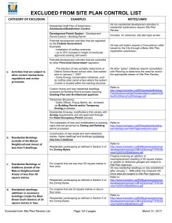 excluded from site plan control list