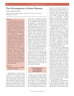 The Development of Infant Memory