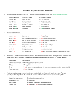Informal (t&uacute;) Affirmative Commands