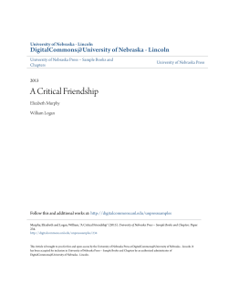 A Critical Friendship - DigitalCommons@University of Nebraska