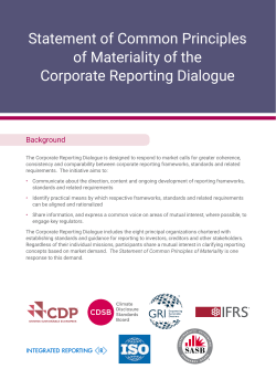 Statement of Common Principles of Materiality of the Corporate