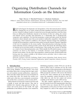 Organizing Distribution Channels for Information Goods on the Internet