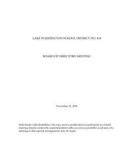 lake washington school district no. 414 board of directors` meeting