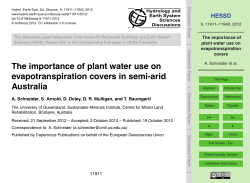 The importance of plant water use on evapotranspiration