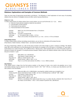 Dilutions: Explanations and Examples of Common Methods