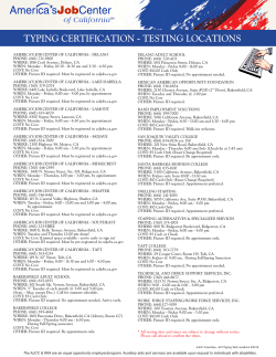 typing certification - testing locations