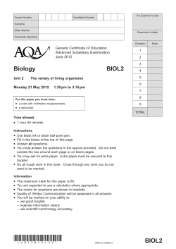 The variety of living organisms June 2012