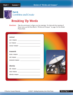 Breaking Up Words
