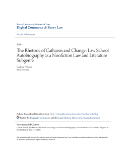 The Rhetoric of Catharsis and Change