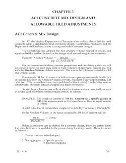 chapter 3 aci concrete mix design and allowable