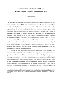 The sensuous music aesthetics of the Middle Ages