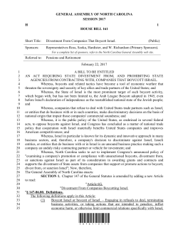 Divestment From Companies That Boycott Israel.