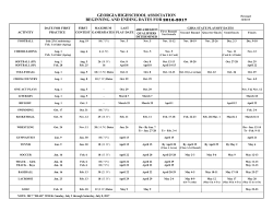 Beginning and Ending Dates for 2016-17