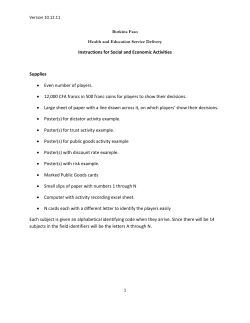 Instructions for Social and Economic Activities Supplies &bull; Even
